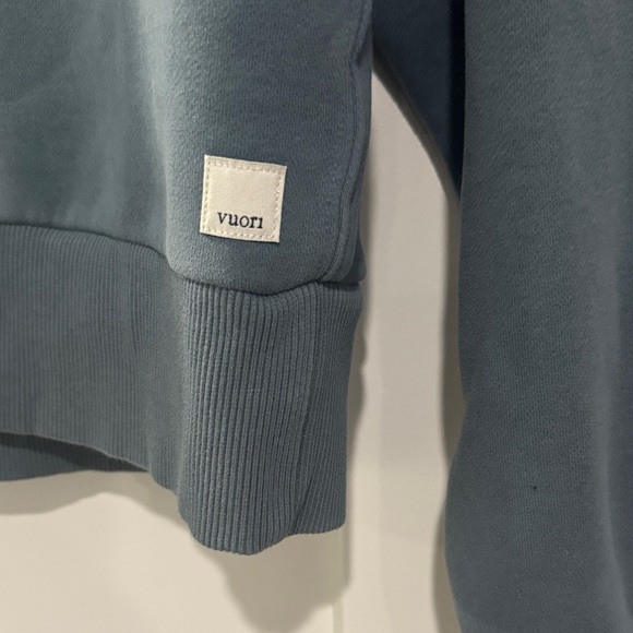 Vuori Restore Slate Blue Half-Zip Hoodie size Small - Picture 3 of 6